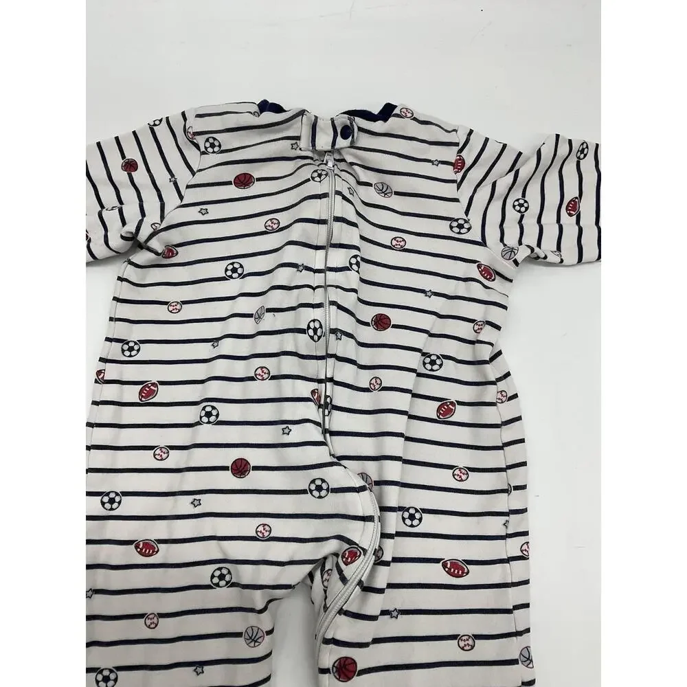 Little Me Sleeper Carter's Bodysuit Baby Boys 9‎ Months Sports Stripe Nana Set